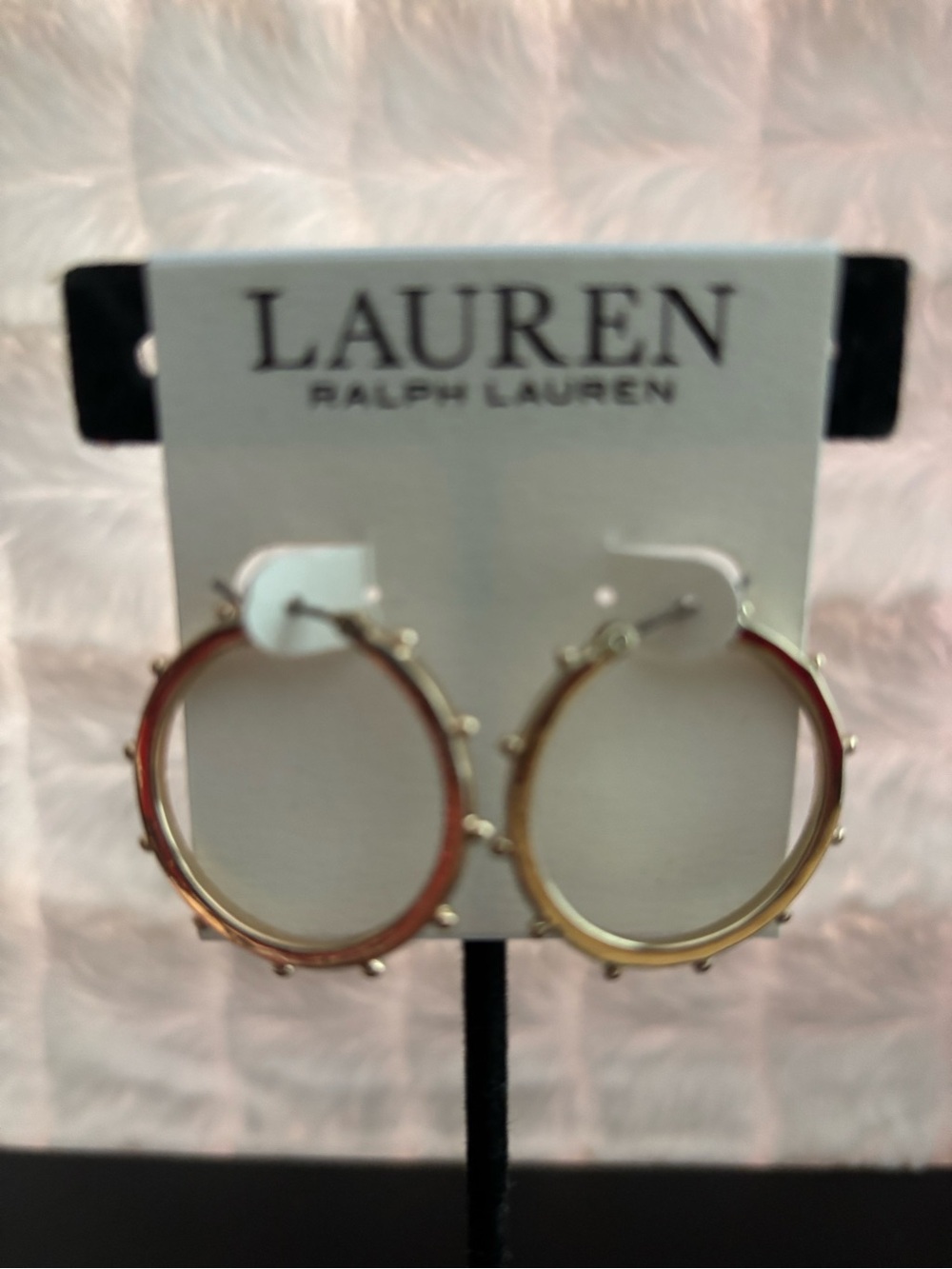 LAUREN Ralph Lauren Gold Hoop Earrings with Stud Accents